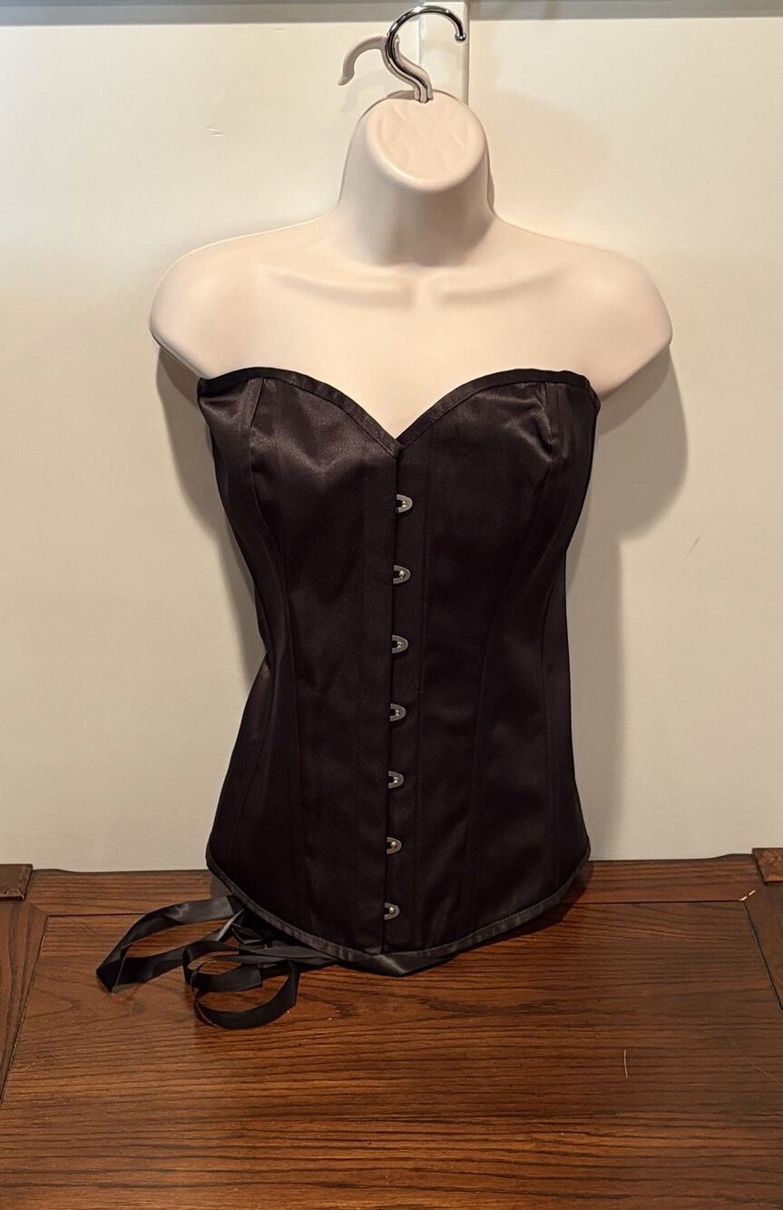 NWT Corset Story Black Corset Size UK22/ US18 Strapless Lace-Up Back